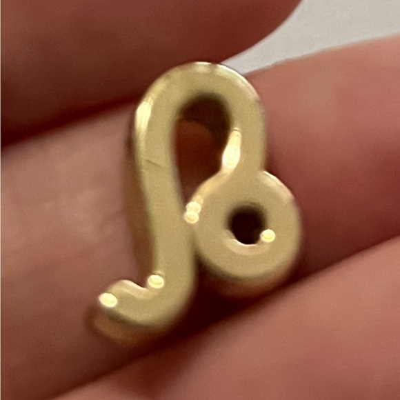 Zodiac Sign LEO Slide Charm / Pendant  - Gold Tone - Pave Set Stones - Picture 6 of 6